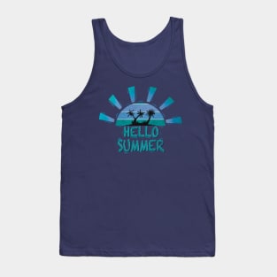 Cute retro last day of school schools out for summer teacher Tank Top